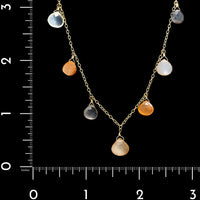 14K Yellow Gold Estate Moonstone Necklace