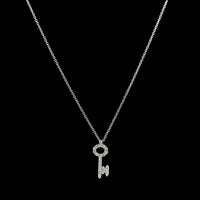 Roberto Coin 18K White Gold Estate Diamond Tiny Treasures Key Pendant Necklace