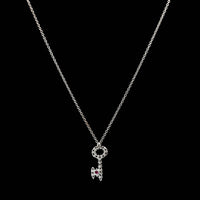Roberto Coin 18K White Gold Estate Diamond Tiny Treasures Key Pendant Necklace