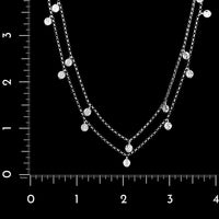 14K White Gold Estate Double Strand Fancy Link Necklace