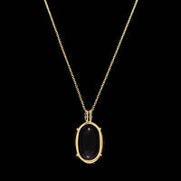 18K Yellow Gold Estate Amethyst and Diamond Pendant Necklace