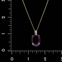 18K Yellow Gold Estate Amethyst and Diamond Pendant Necklace