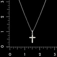 14K White Gold Estate Diamond Cross Pendant Necklace
