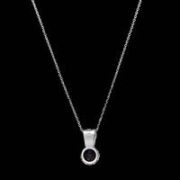 14K White Gold Estate Amethyst and Diamond Pendant Necklace