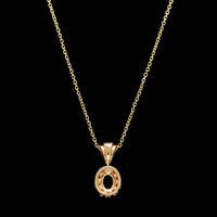 14K Yellow Gold Estate Sapphire and Diamond Pendant Necklace