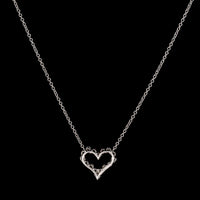 Tiffany & Co. Platinum Estate Pink Sapphire and Diamond Heart Pendant Necklace