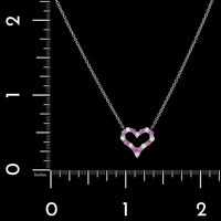 Tiffany & Co. Platinum Estate Pink Sapphire and Diamond Heart Pendant Necklace