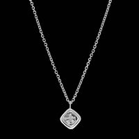 14K White Gold Estate Diamond Halo Pendant Necklace
