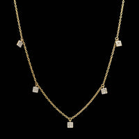 14K Yellow Gold Estate Diamond Station Necklace