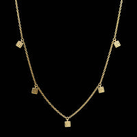 14K Yellow Gold Estate Diamond Station Necklace