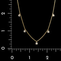 14K Yellow Gold Estate Diamond Station Necklace