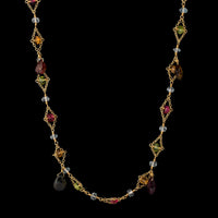 18K Yellow Gold Estate Gemstone Necklace