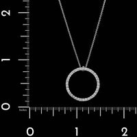 Roberto Coin 18K White Gold Estate Diamond Tiny Treasures Circle Pendant Necklace