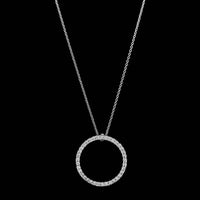 Roberto Coin 18K White Gold Estate Diamond Tiny Treasures Circle Pendant Necklace