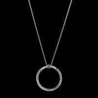 Roberto Coin 18K White Gold Estate Diamond Tiny Treasures Circle Pendant Necklace