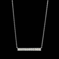 14K White Gold Estate Diamond Bar Necklace