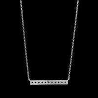 14K White Gold Estate Diamond Bar Necklace