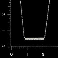 14K White Gold Estate Diamond Bar Necklace