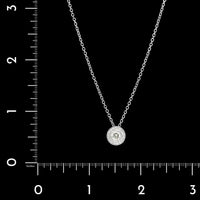 14K White Gold Estate Diamond Halo Pendant Necklace