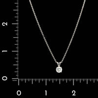 14K White Gold Estate Diamond Solitaire Pendant Necklace