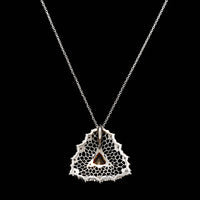 18K White Gold Estate Sapphire and Diamond Pendant Necklace