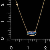 14K Rose Gold Estate Opal and Diamond Pendant Necklace