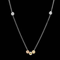 14K Tri-color Gold Estate Diamond Necklace