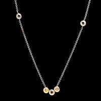 14K Tri-color Gold Estate Diamond Necklace