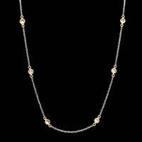 14K Two-tone Gold Estate Diamond Station Necklace
