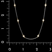 14K Two-tone Gold Estate Diamond Station Necklace