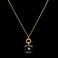 18K Yellow Gold Estate Green Tourmaline Pendant Necklace