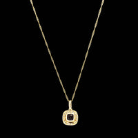 14K Yellow Gold Estate Amethyst and Diamond Pendant Necklace