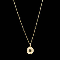 14K Yellow Gold Blue Peridot and Diamond Pendant Necklace