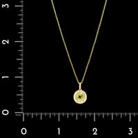 14K Yellow Gold Blue Peridot and Diamond Pendant Necklace