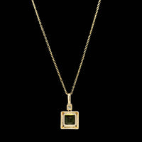 14K Yellow Gold Estate Peridot and Diamond Pendant Necklace