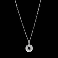 14K White Gold Estate Tanzanite and Diamond Pendant Necklace