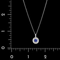 14K White Gold Estate Tanzanite and Diamond Pendant Necklace