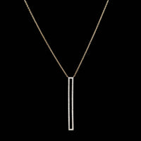 14K Rose Gold Estate Diamond Bar Necklace