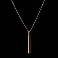 14K Rose Gold Estate Diamond Bar Necklace