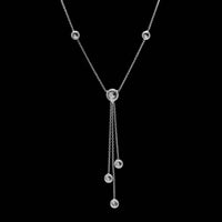 Roberto Coin 18K White Gold Estate Diamond by the Inch Triple Drop Necklace