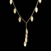 14K Yellow Gold Fringe Lariat Necklace