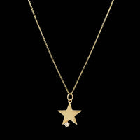 18K Yellow Gold Diamond Star Pendant Necklace