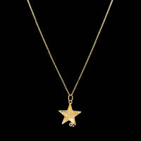 18K Yellow Gold Diamond Star Pendant Necklace