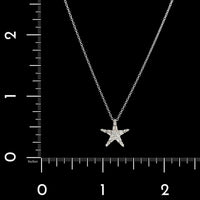 14K White Gold Estate Diamond Star Pendant Necklace