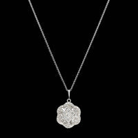 14K White Gold Estate Diamond Pendant Necklace