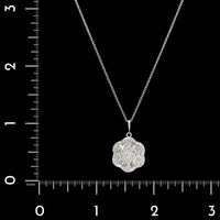 14K White Gold Estate Diamond Pendant Necklace