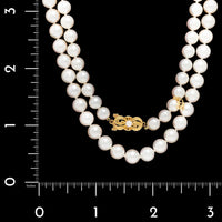 Mikimoto 18K Yellow Gold Estate Akoya Cultured Pearl Necklace