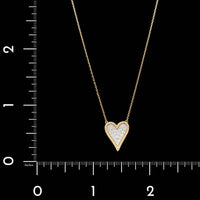 14K Yellow Gold Estate Diamond Heart Pendant Necklace