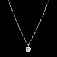 Tiffany & Co. 18K White Gold Estate Diamond Solitaire Pendant Necklace