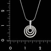 14K White Gold Estate Diamond Circle Pendant Necklace